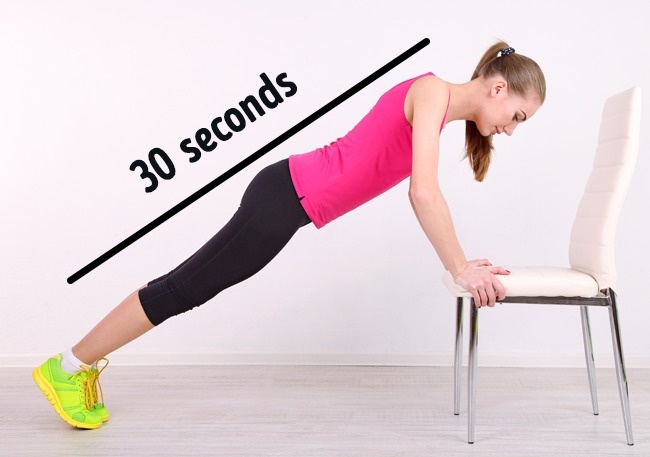 Plank Exercise. Squats Exercise. Leg Raises 